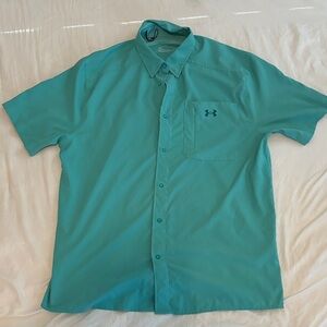 Under Armour Men's Aqua Button Down Shirt